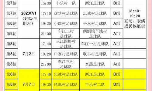 足球赛事赛程时间表格模板_足球赛事赛程时间表格模板图片